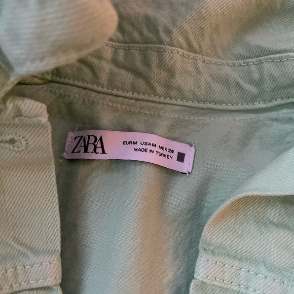 Zara light green frayed jacket and pants set - Picture 4 of 7